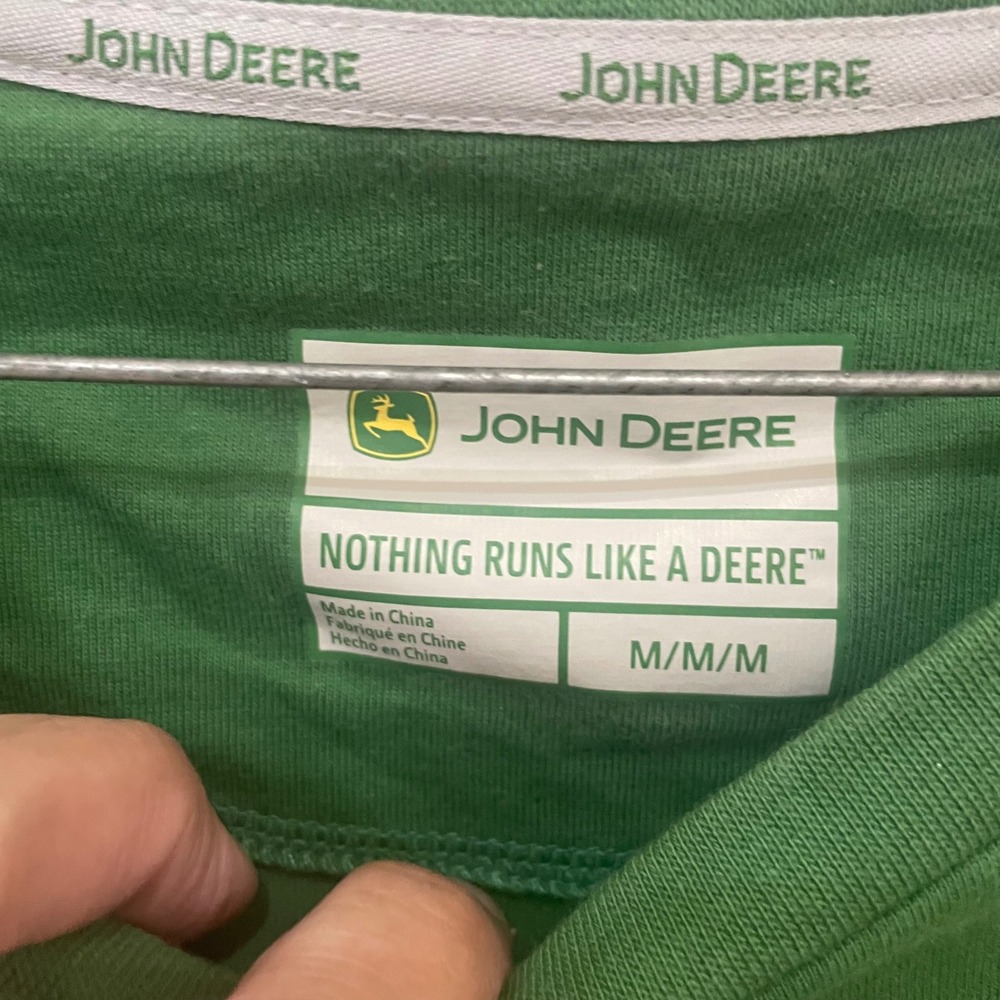 John Deere Mens Green Short Sleeve Embroidered Logo T-Shirt Size Medium M - Picture 4 of 5
